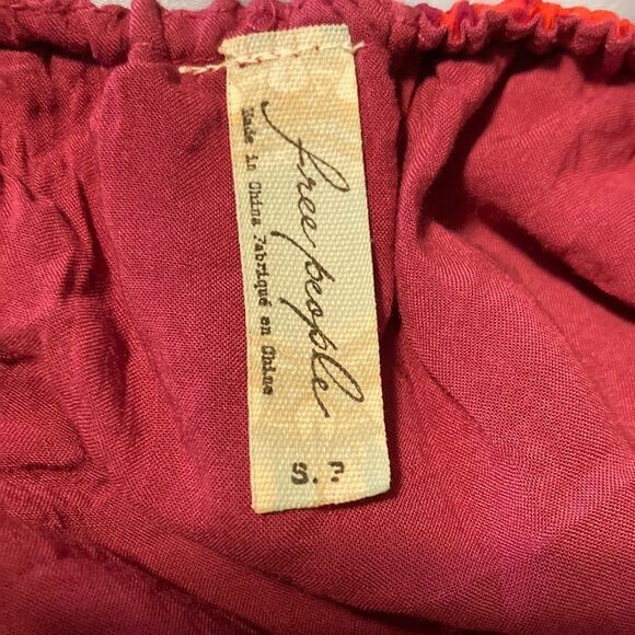 𝅺FREE People Chiffon Safari Sun Short Casual Dress in Mango Combo Size Small - Picture 7 of 15